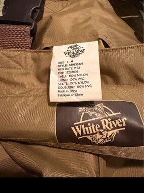 Kids White River Fly Shop Olive Brown Fishing Waders - Size 3M